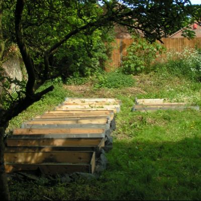 The garden in May 2010 as raised beds are laid (2)